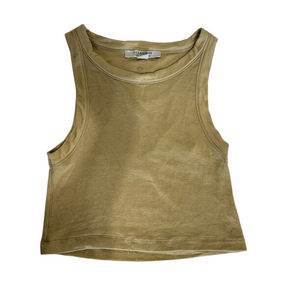 Allsaints Rine cropped tank in‎ pale olive green size 0 - Picture 1 of 5